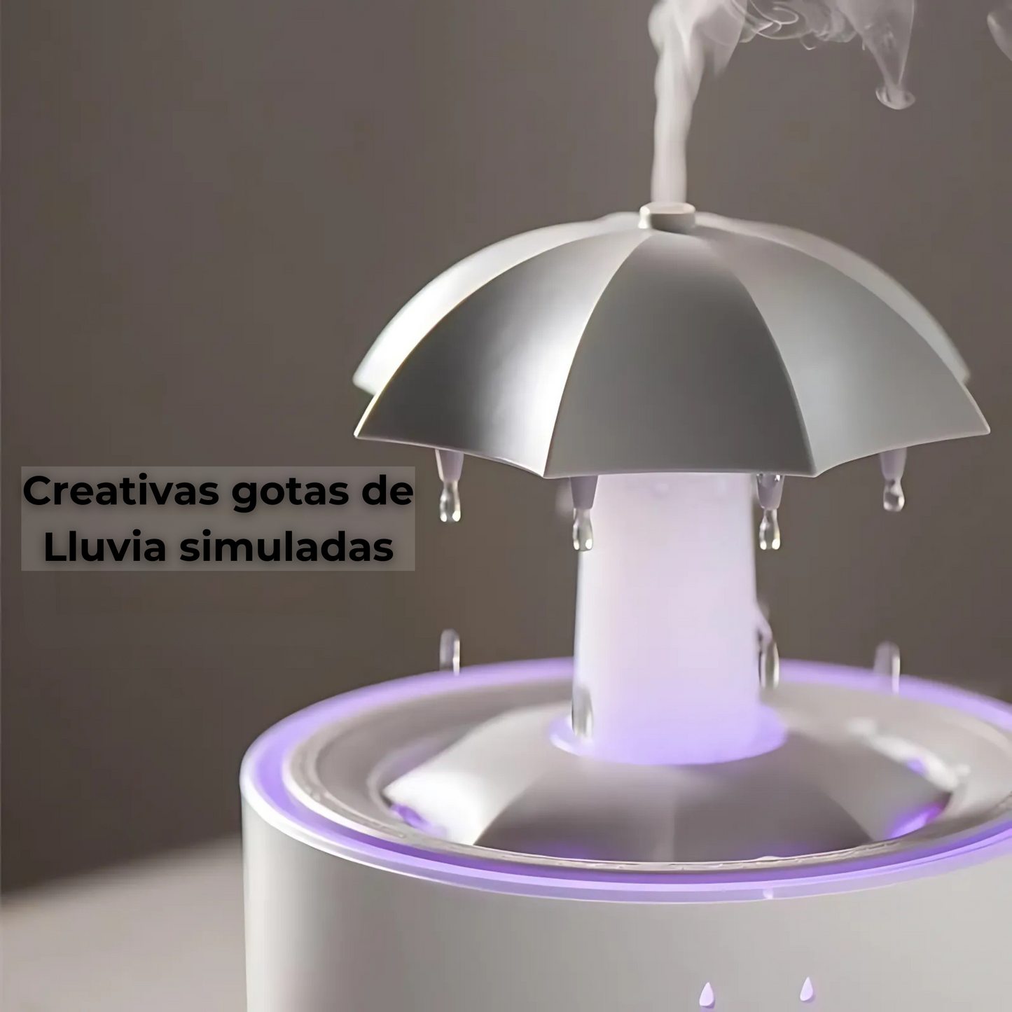 Humidificador y Difusor de Aromaterapia OrbitTech V88 – 300 mL con Efecto Lluvia y Luces de Colores